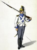 Grenadier vom Leib-Infanterie-Regiment (richtig: 1. Grenadier-Leibregiment), 1789, Bayern, (Unb., p.d.).