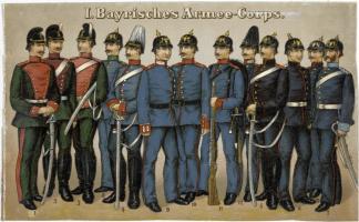 I. Bayerisches Armee-Corps, 6. v.l. KB-ILR, (Unb., p.d.).